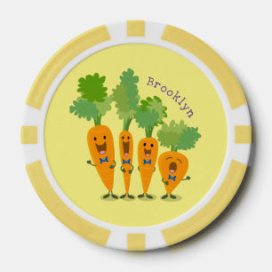 Niedliche Cartoon-Darstellung des Carrot-Quartetts Pokerchips