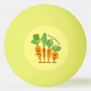 Niedliche Cartoon-Darstellung des Carrot-Quartetts Tischtennisball