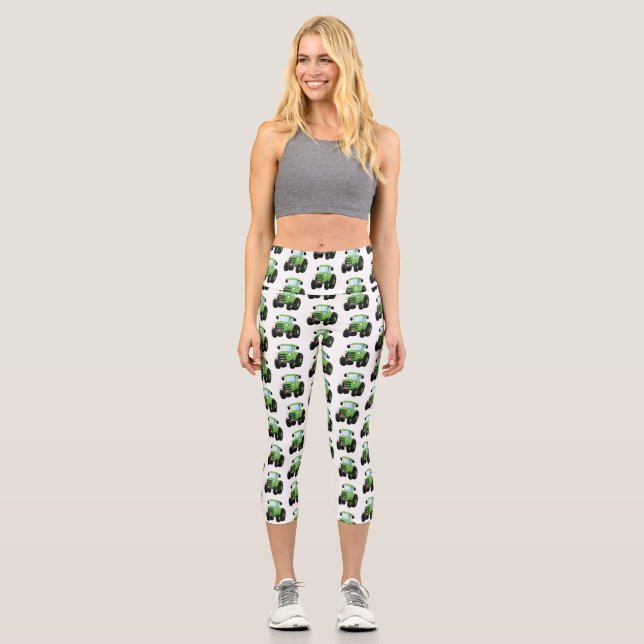 Niedliche Cartoon-Darstellung des Happy Farm Capri Leggings (Vorderseite)