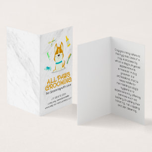 Niedliche Cartoon Dog and Grooming Tools Visitenkarten