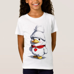 Niedliche Cartoon-Ente in einem Hut und Scarf Ar T-Shirt