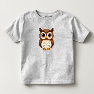 Niedliche Cartoon-Eule mit großen Augen Kleinkind T-shirt