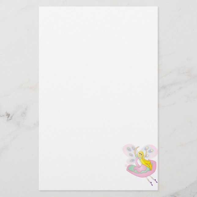Niedliche Cartoon-Fee Briefpapier (Vorderseite)