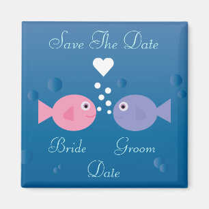 Niedliche Cartoon-Fische Save the Date Magnet