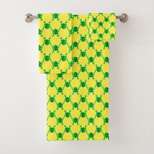 Niedliche Cartoon-Frösche Badhandtuch Set (Insitu)