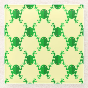 Niedliche Cartoon-Frösche Glasuntersetzer