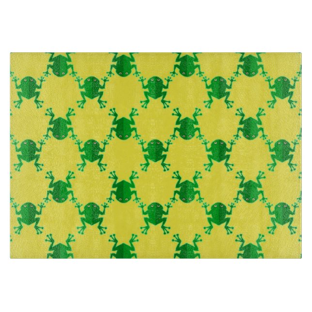 Niedliche Cartoon-Frösche Schneidebrett (Vorderseite)