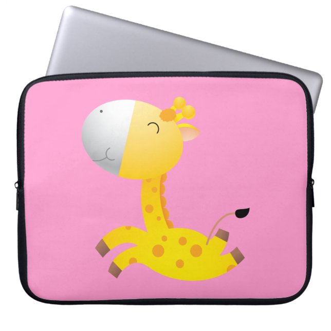 Niedliche Cartoon-Giraffe Laptopschutzhülle (Vorderseite)