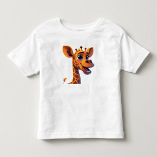 Niedliche Cartoon-Giraffe steht fröhlich Kleinkind T-shirt