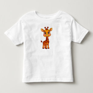 Niedliche Cartoon-Giraffe steht fröhlich Kleinkind T-shirt