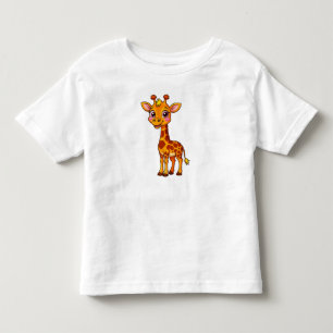 Niedliche Cartoon-Giraffe steht fröhlich Kleinkind T-shirt