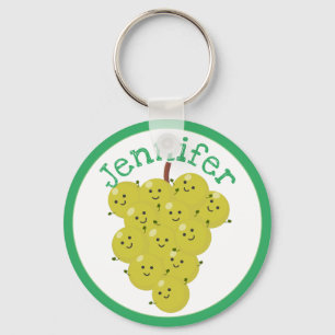 Niedliche Cartoon-Happy-Trauben Schlüsselanhänger
