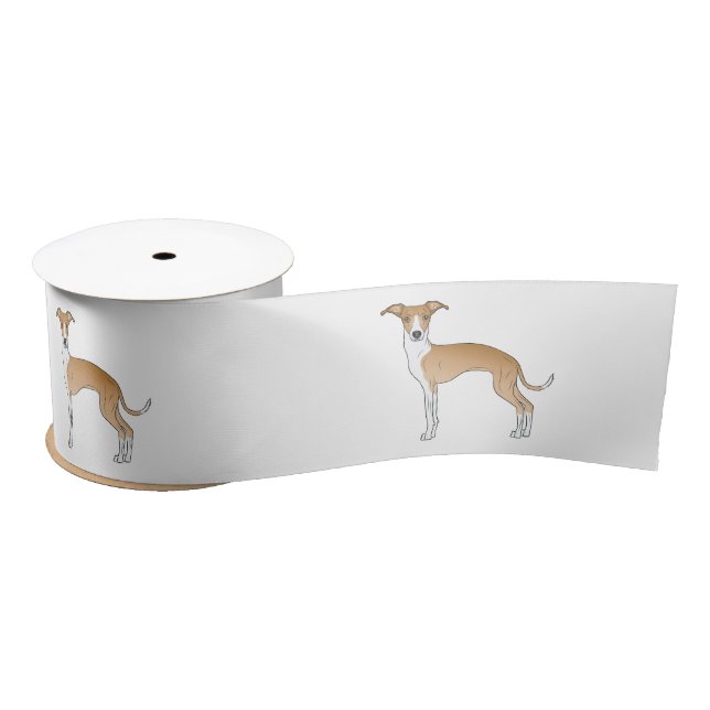 Niedliche Cartoon-Hunde aus Fawn and White Italian Satinband (Spule)
