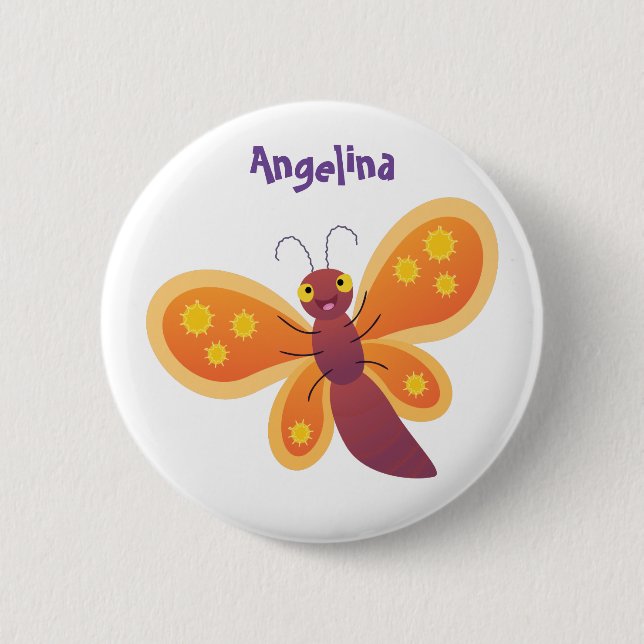 Niedliche Cartoon-Illustration Button (Vorderseite)