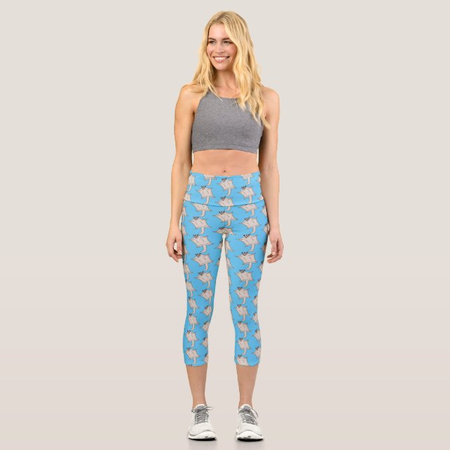 Niedliche Cartoon-Illustration Capri Leggings (Vorderseite)