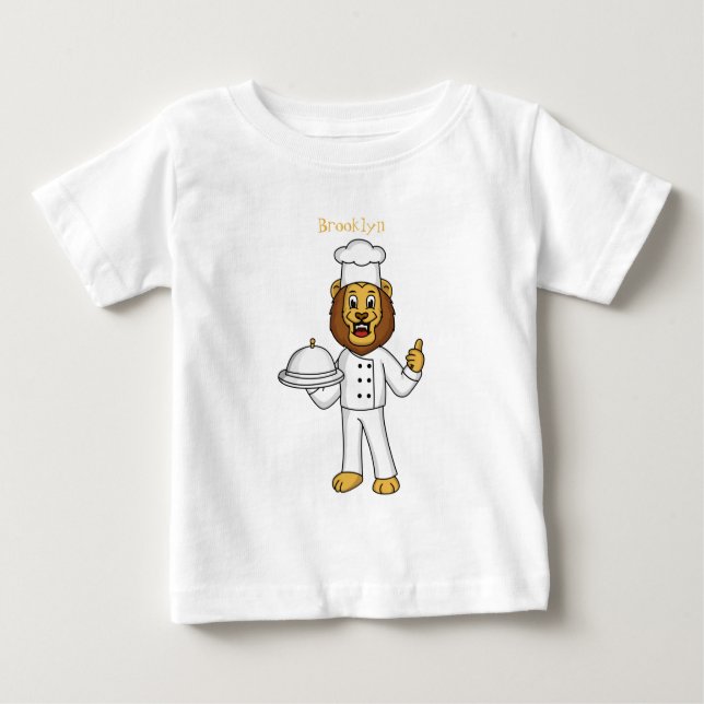Niedliche Cartoon-Illustration für Löwen-Koch Baby T-shirt (Vorderseite)