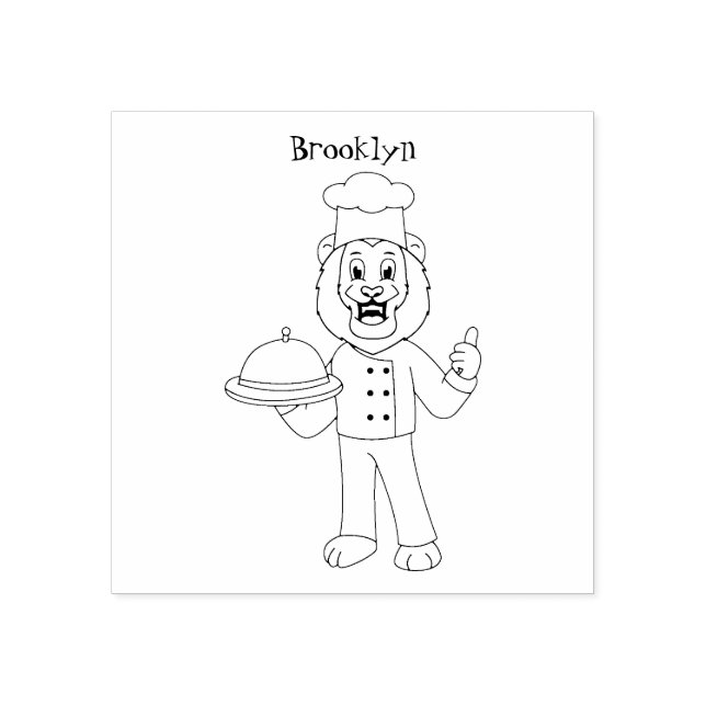 Niedliche Cartoon-Illustration für Löwen-Koch Gummistempel (Prägung)