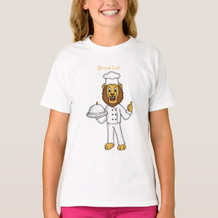 Niedliche Cartoon-Illustration für Löwen-Koch T-Shirt