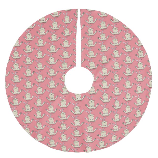 Niedliche Cartoon-Illustration Polyester Weihnachtsbaumdecke (Vorderseite)