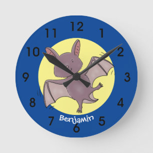 Niedliche Cartoon-Illustration Runde Wanduhr