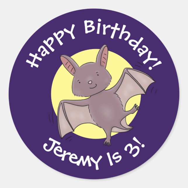 Niedliche Cartoon-Illustration Runder Aufkleber (Vorderseite)