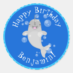 Niedliche Cartoon-Illustration Runder Aufkleber