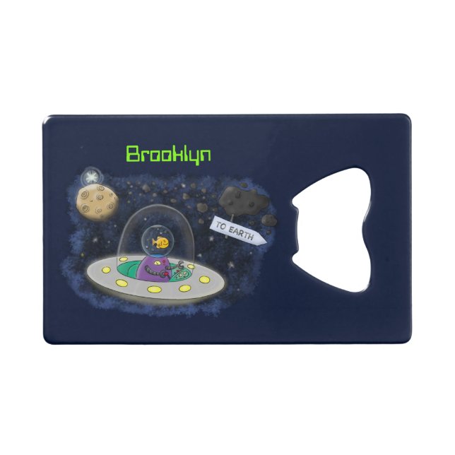 Niedliche Cartoon-Illustration über Fische im Welt Geldbeutel Flaschenöffner (Vorderseite (Horizontal))