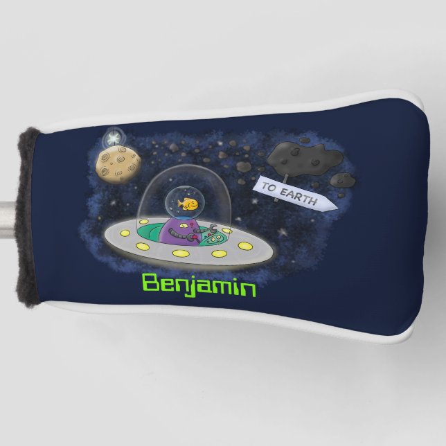 Niedliche Cartoon-Illustration über Fische im Welt Golf Headcover (Vorderseite)