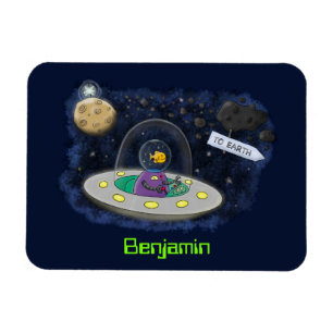 Niedliche Cartoon-Illustration über Fische im Welt Magnet