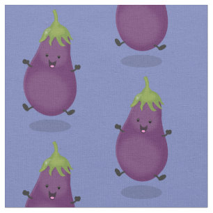 Niedliche Cartoon-Illustration von Auberginen Stoff
