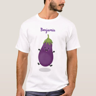 Niedliche Cartoon-Illustration von Auberginen T-Shirt