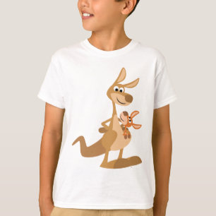 Niedliche Cartoon-Känguru-Mama und Joey KinderT - T-Shirt