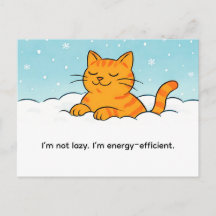 Niedliche Cartoon-Katze ruht im Winterschnee