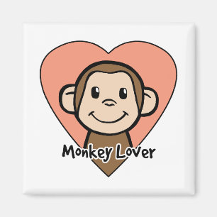 Niedliche Cartoon-Klipp-Kunst-Lächeln-Affe-Liebe Magnet