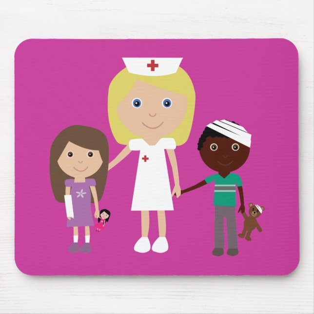Niedliche Cartoon-Krankenschwester u. Mousepad (Vorne)