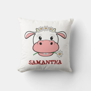 Niedliche Cartoon Kuh Individuelle Name Farmkiss Kissen