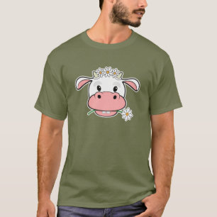 Niedliche Cartoon Kuh Kawaii Farm Tierischer T - T-Shirt