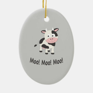 Niedliche Cartoon-Kuh MOO-MOO-MOO Keramik Ornament
