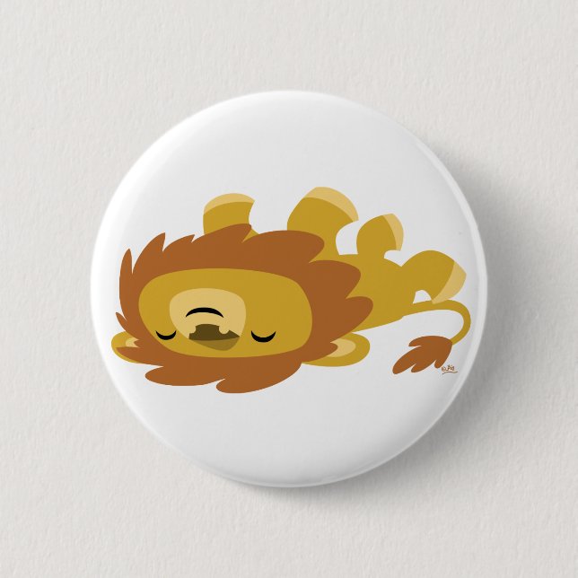 Niedliche Cartoon Lazy Lion Button-Abzeichen Button (Vorderseite)