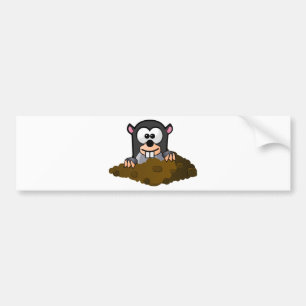 Niedliche Cartoon-Mole, oben knallend aus dem Autoaufkleber