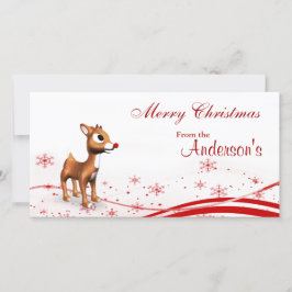 Niedliche Cartoon Rentier Weihnachtsgeschenktags Feiertagskarte