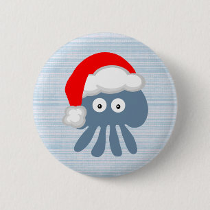 Niedliche Cartoon-Sankt-Quallen Button