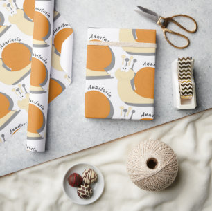 Niedliche Cartoon Schnecke Personalisiert Geschenkpapier