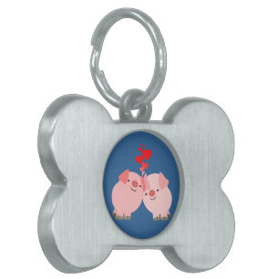 Niedliche Cartoon Schweine in Liebe Tiermarke