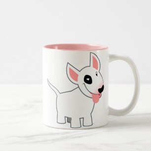 Niedliche Cartoon-Stier-Terrier-Tasse Zweifarbige Tasse