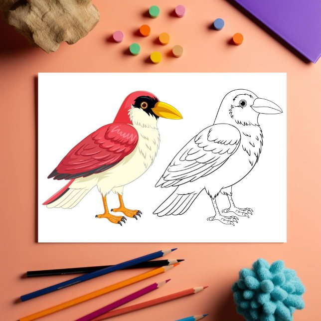 Niedliche Cartoon-Vogelfarbseite Flyer (Von Creator hochgeladen)