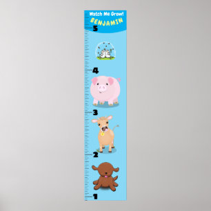 Niedliche Cartoon-Wachstumstabelle für lustige Nut Poster