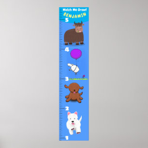 Niedliche Cartoon-Wachstumstabelle für lustige Nut Poster