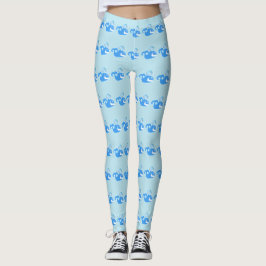 Niedliche Cartoon Wale Fun Ocean Characters Leggings