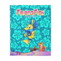Niedliche Cartoonfisch-Fleecedecke